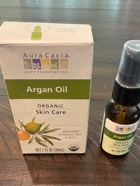 Aura Cacia Organic Argan Oil 1 fl oz (30mL) New USDA Organic Skin & Hair Care
